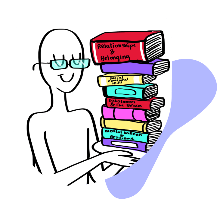 A teacher with books